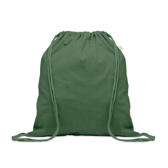 Gym bag publicitaire coton recyclé de 140g Cabetri Colour Vert fonce